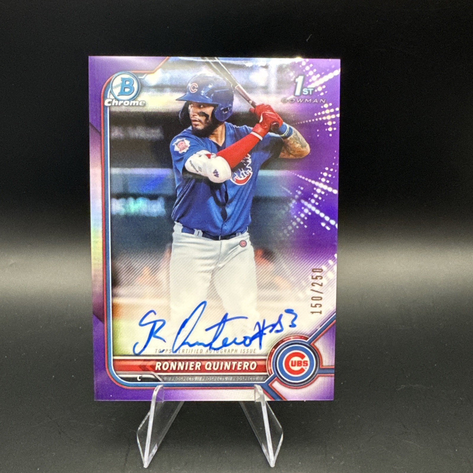 2022 Bowman Chrome Ronnier Quintero 1st Prospect Auto Purple 150/250
