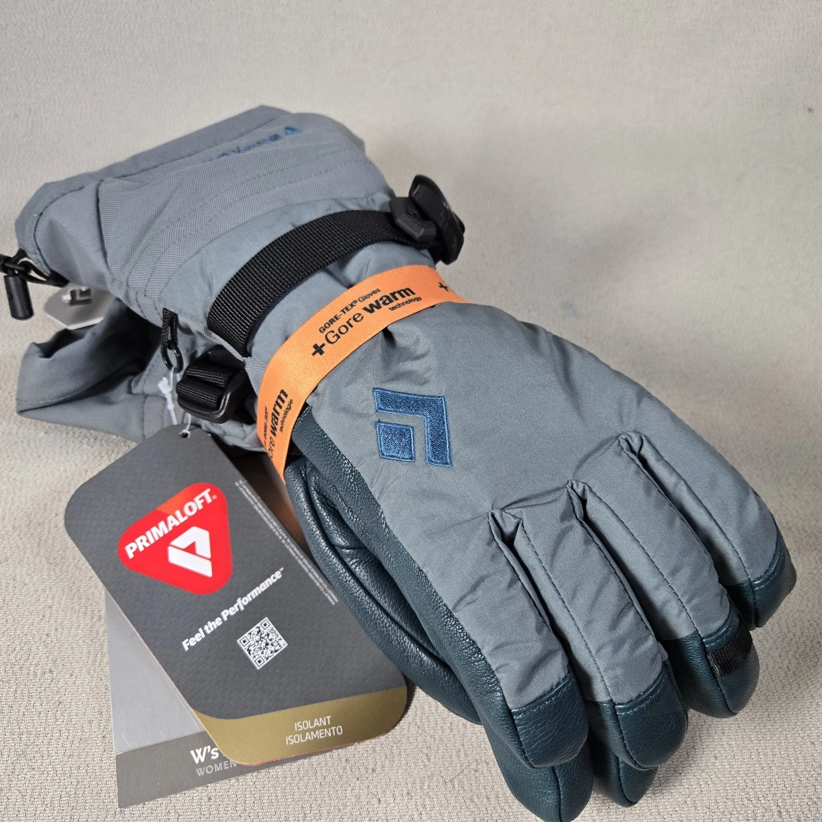 BLACK DIAMOND Ankhiale Waterproof GoreTex Cold Weather Gloves Women Teen XS GRAY