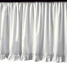 3 Side White Solid Bottom Ruffle Gathered Bed Skirt - 600 TC Cotton Split Corner