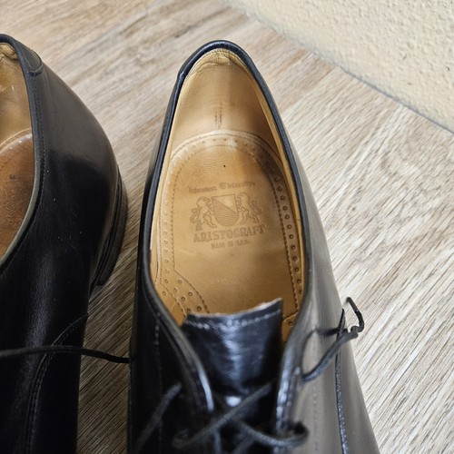 Vintage Johnston & Murphy Aristocraft Cap Toe Oxfords Black Mens US Size 10 D/B - Picture 10 of 21