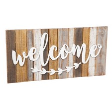 Wooden Wall Art, Welcome, 28 x 14