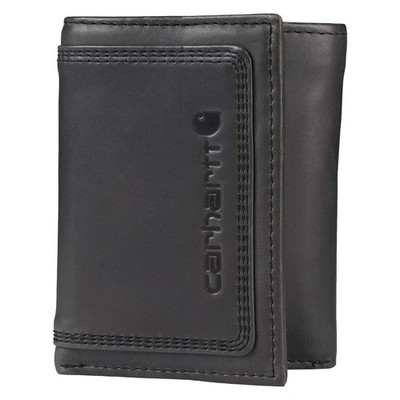 Carhartt Men's Rugged Leather Triple Stitch One Size, Black (Trifold) 