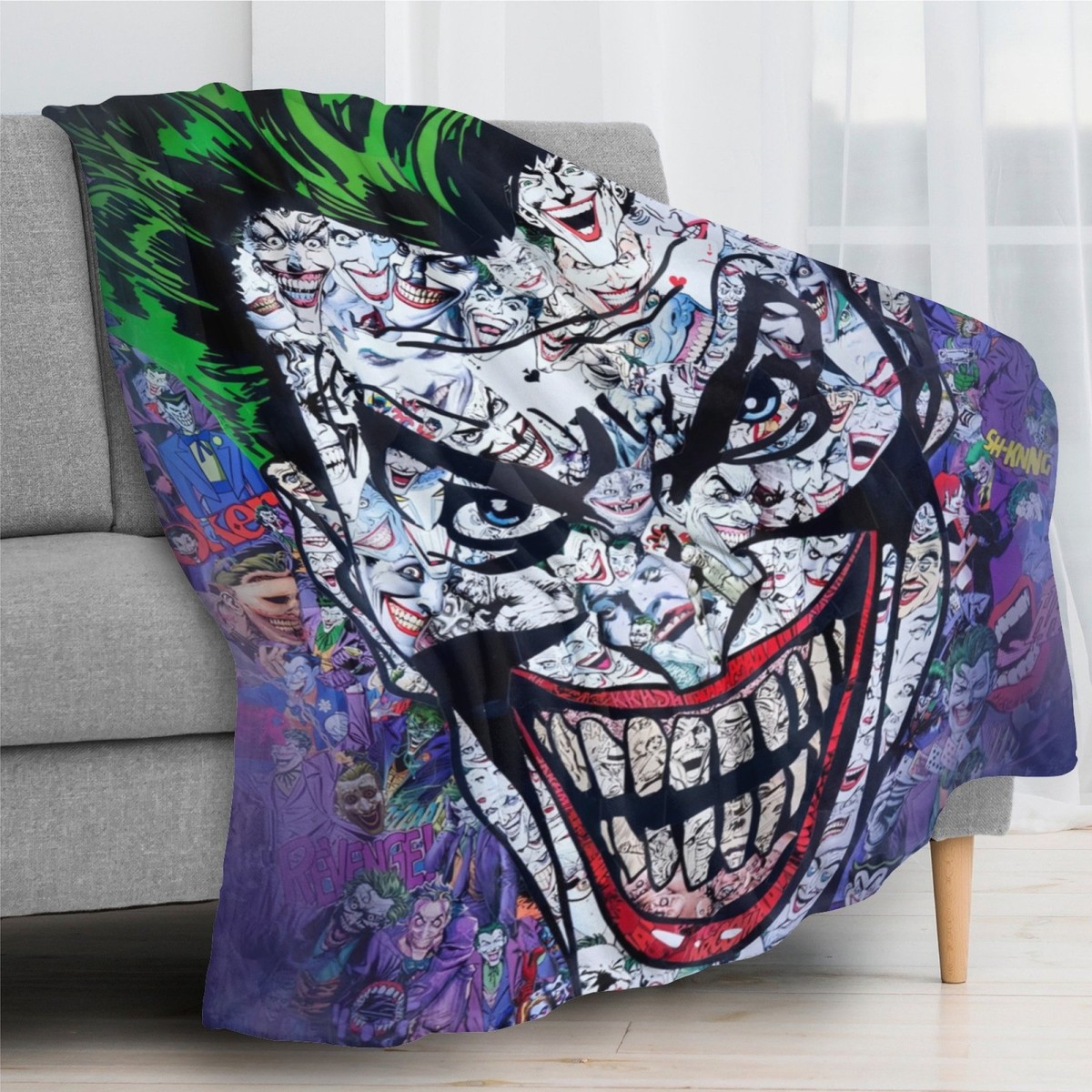 The Joker and Harley Flannel Blanket Soft Bed Sofa Throw Birthday