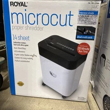 Royal Shredder Micro-Cut Paper Shredder, 14-Sheet, Black/White