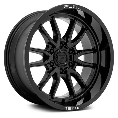 Fuel D760 CLASH 6 Wheels 22x10 (-18, 6x139.7, 106.1) Black Rims Set of 4