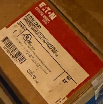  NEW CROUSE HINDS EDSC2230 EXPLOSION PROOF FACTORY SEALED 3-Way SNAP SWITCH 3/4''