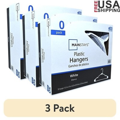 50 Pack Plastic Hangers Durable Notched Clothes Storage Shirts Coats Sweaters US