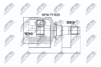 Gelenksatz Antriebswelle NTY NPW-TY-025 FüR Avensis Toyota Liftback CT220_