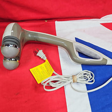 HoMedics Corded Electric Handheld Heated Hand Massager, 2 Heads, Gray