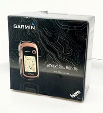 Garmin eTrex 20x GPS Bundle w/ TOPO US 100K microSD Case Box Tested