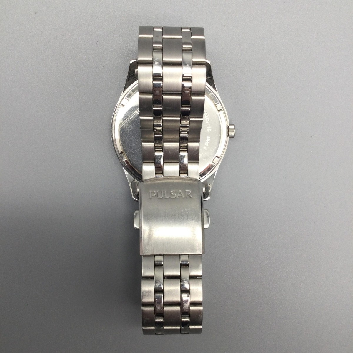Pulsar Mens Watch 40mm Black Dial Day Date VX43-X068 New Battery