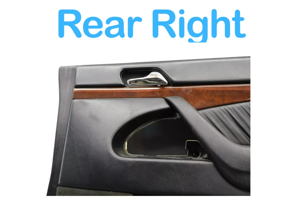 94-99 Mercedes W140 S500 S600 Panel de puerta interior pasajero trasero derecho OEM Foto 3 de 4