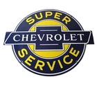 Vintage Chevrolet Sign - Porcelain Bow-Tie Sign - Gas Pump Garage Shop Auto Sign