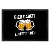 Bier Dabei? Eintritt Frei! FußMatte XL In 40X60 Cm Mit Prostenden BierkrüGen