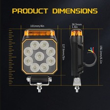 Pair Led Work Lights Spot Flood Beam Offroad Tractor Excavator Backhoe 12v 24v