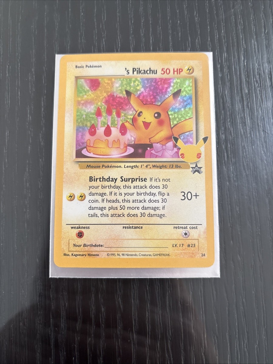 Birthday Pikachu | Celebrations Classic Set | 24 | Black Star Promo |  Pokemon | eBay