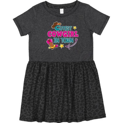 Inktastic Cutest Cowgirl In Town With Cowgirl Hat And Boots Toddler Dress Cute