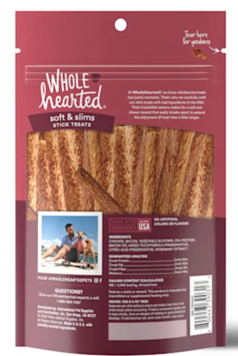 WholeHearted Grain Free Soft and Chewy Bacon Recipe Dog Stick