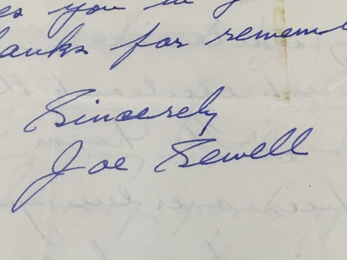 "The Finest" Joe Sewell HOF NY YANKEES Autograph Letter PSA GRADE 10 GEM-MINT - Bild 2 von 4