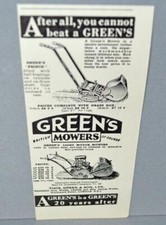 Old Advertisment -  Greens Lawn Mowers . 1932 .