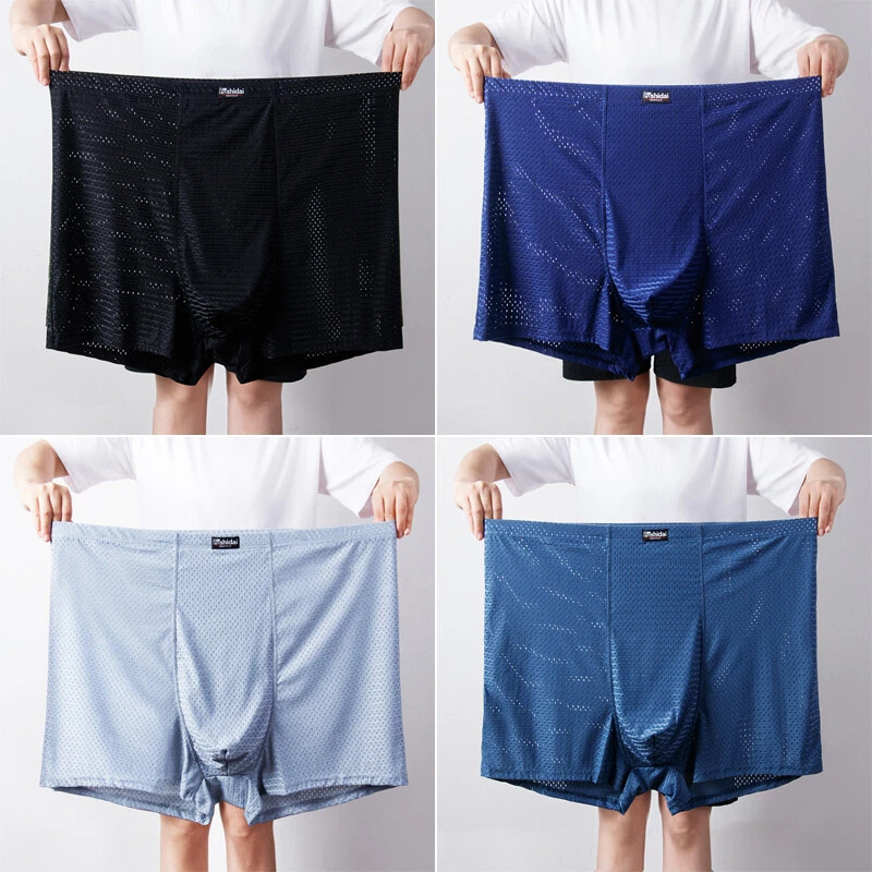 70-210KG Plus Size Men's Mesh Ice Silk Breathable Summer Intimate Boxers - Image 3 of 4