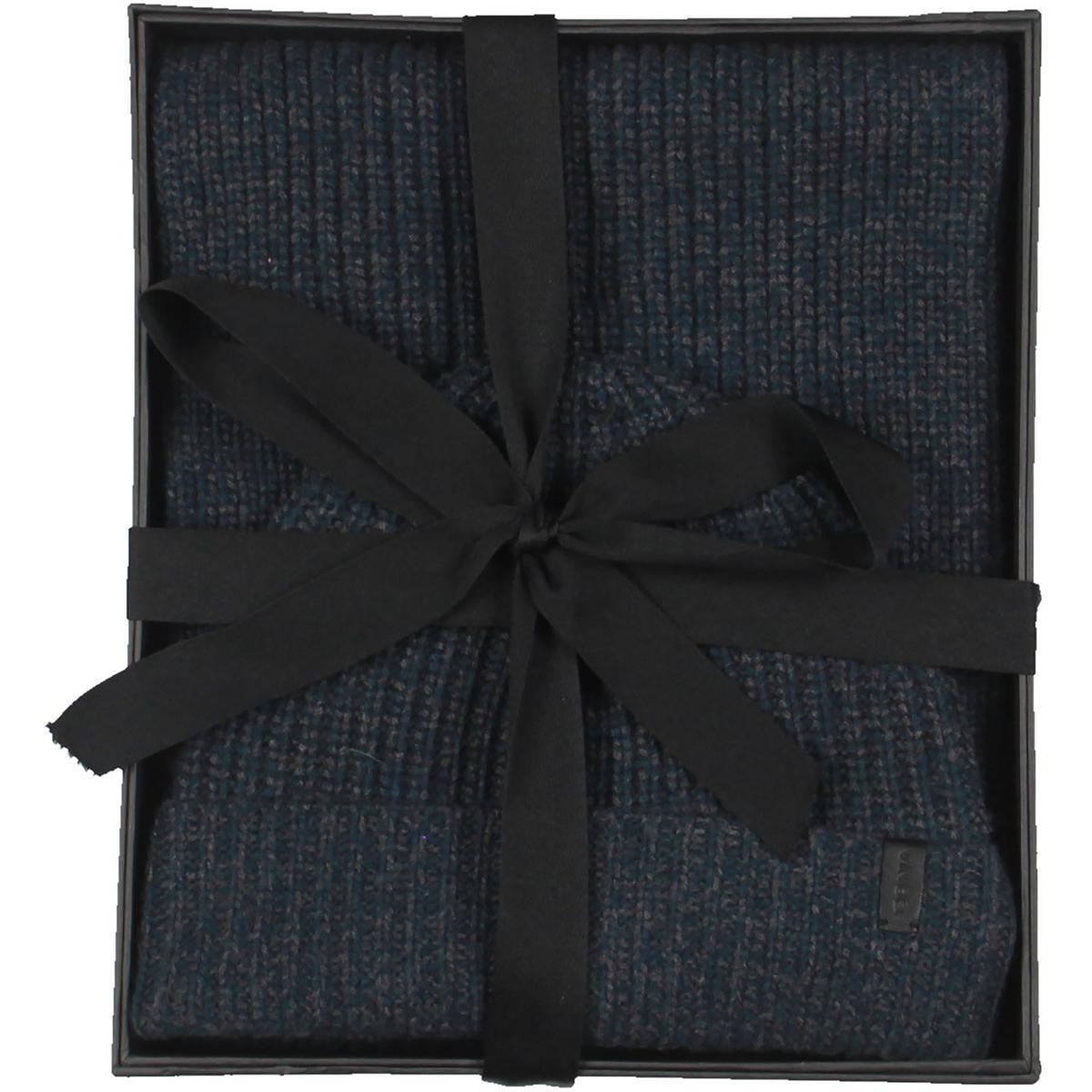 Комплект теплой шапки и шарфа из синей шерсти мериноса Vince Mens Shaker O/S BHFO 8986