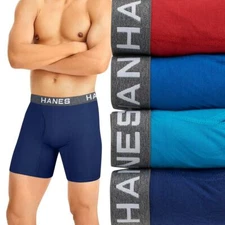 Hanes 252775 Mens Platinum ComfortFlex Fit Boxer Briefs 4-Pack Size X-Large