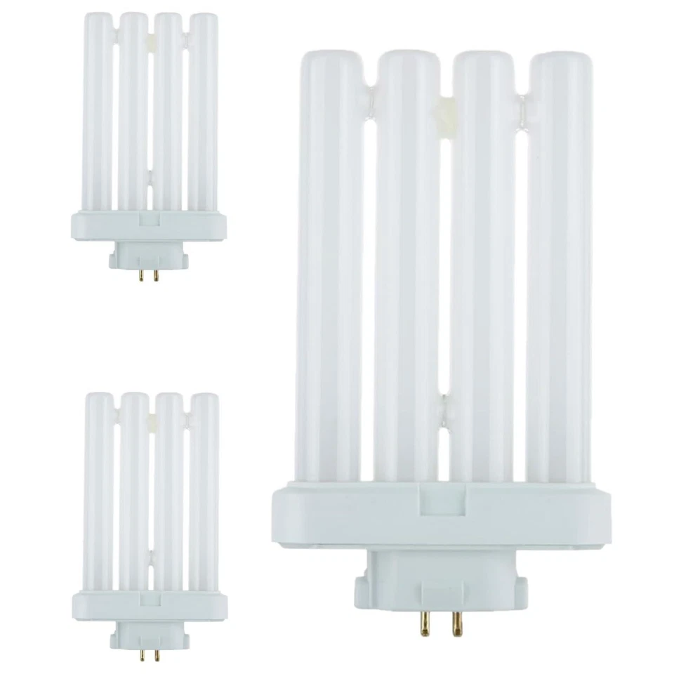 DIODESY 3Pack FML CFL Bulb, Quad Tube Plug-in Lamp, 27W, 3000K, GX10Q 4-Pin, 1500LM