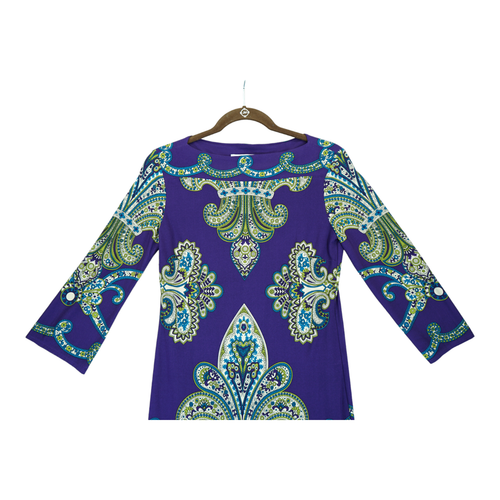 Maggie London Women's Purple Dress Size 2 - 3/4 Sleeve - Polyester - Picture 3 of 5