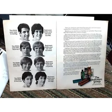 Vintage 1973 Brylcreem Men's Haircare 2 page Ad Original