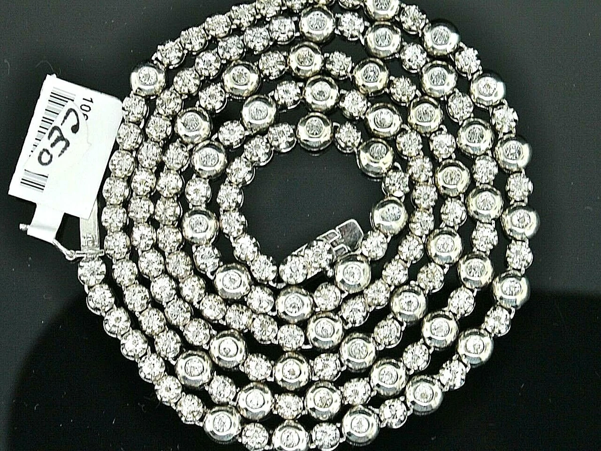 Mens rosary necklace white gold sale