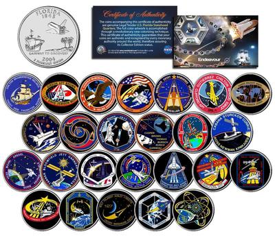 SPACE SHUTTLE ENDEAVOR MISSIONS Colorized FL State Quarters US 25-Coin Set NASA