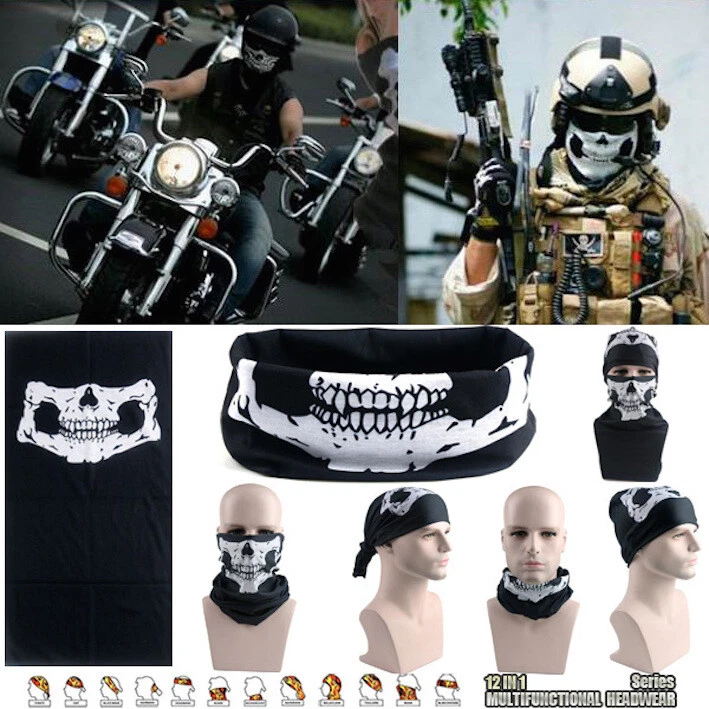 BANDANA DEUTSCHLAND ARMY BIKER SKULL MASKE SCHÄDEL MOTORRAD KARNEVAL STURMHAUBE - Bild 2 von 2