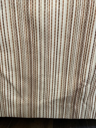 Vintage curtain panel (1) woven stripe pinch pleat brown 38 x 61" L 1970"s - Picture 7 of 12