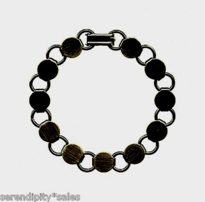 10 Antique'd BRASS BRACELET FORMS BLANKS 7.25'' Long ~ 11 Pads / Discs for Beads