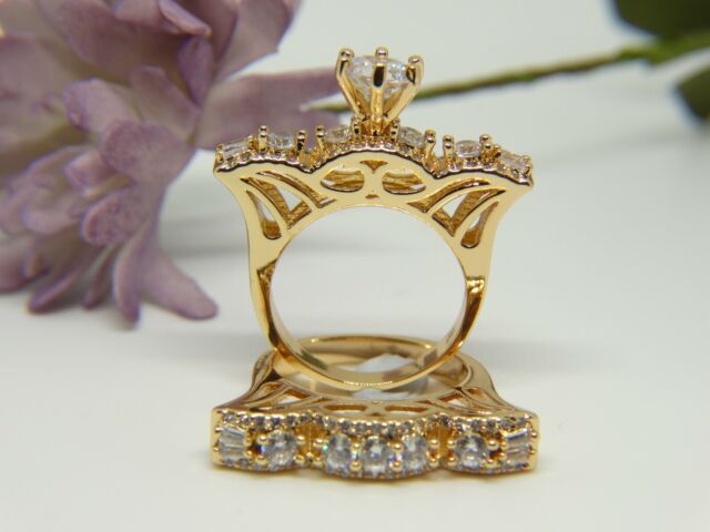 Luxury victorian royal Antique Gold Ring Vintage style gold filled ring set 7 PN10926