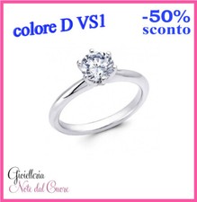 WHITE GOLD NATURAL DIAMOND SOLITAIRE RING D VS1 1 CARAT CERTIFIED DGC