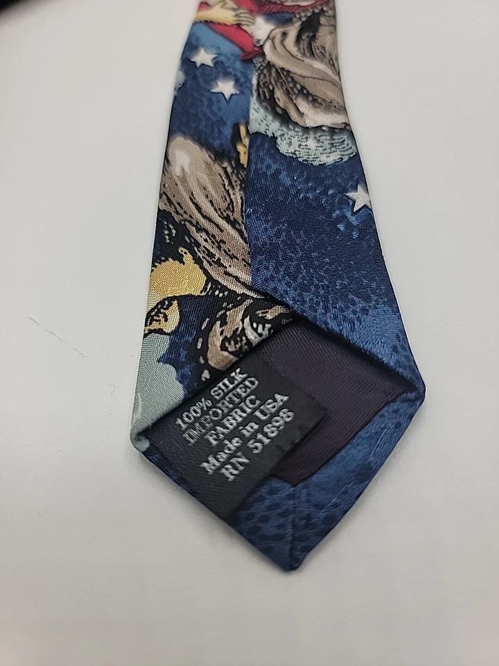 Corbata Cuello Jacobsen Querubín Ángel EE. UU. Rojo Blanco Azul Elección Patriótica Estrellas de Seda Foto 2 de 2