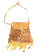 Vintage Coin Leather Pouch Purse 4.5  X 6  With Fringe 24  Thin Strap Seattle