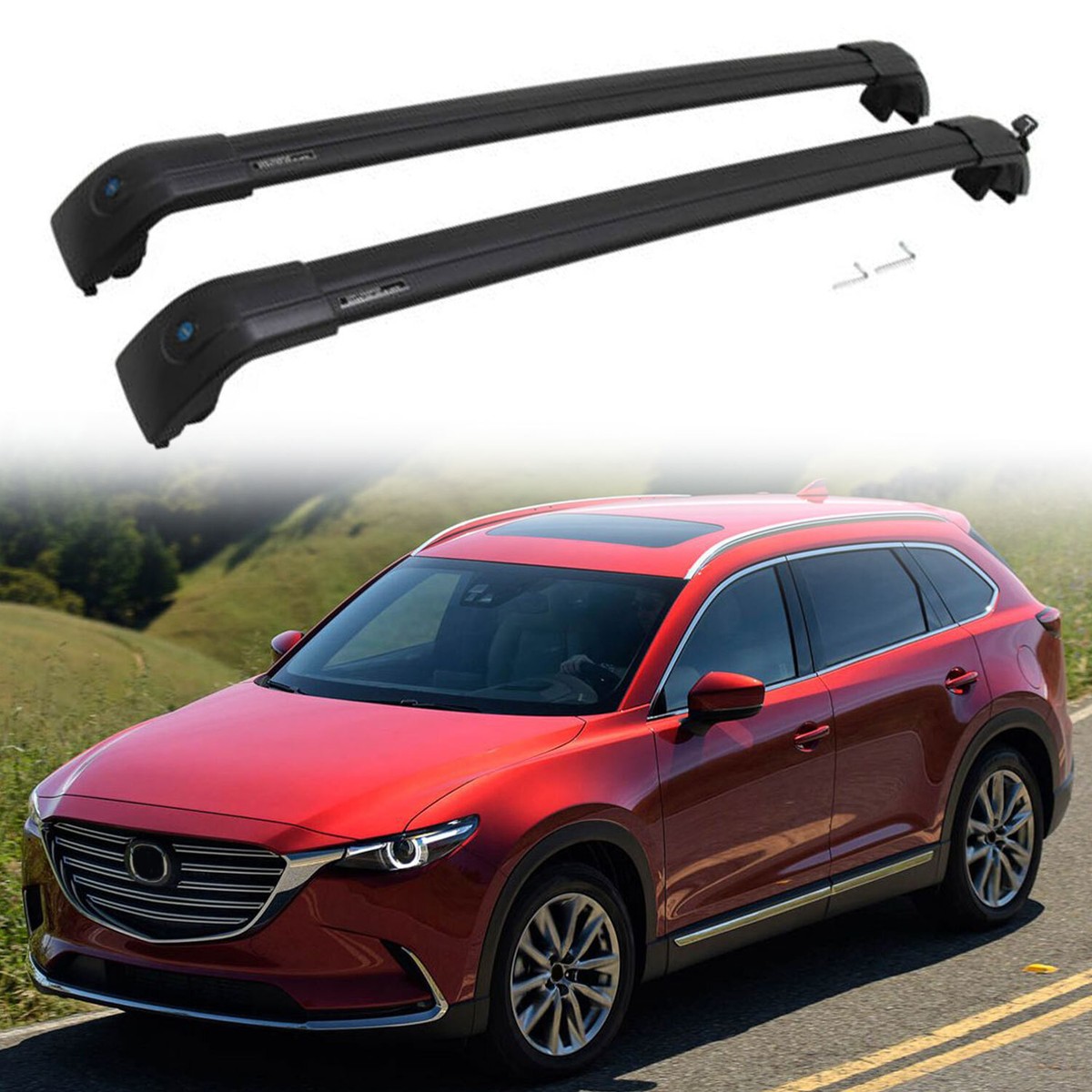 Lockable Roof Rack Cross Bar Fit for Mazda CX9 CX-9 2016-2023