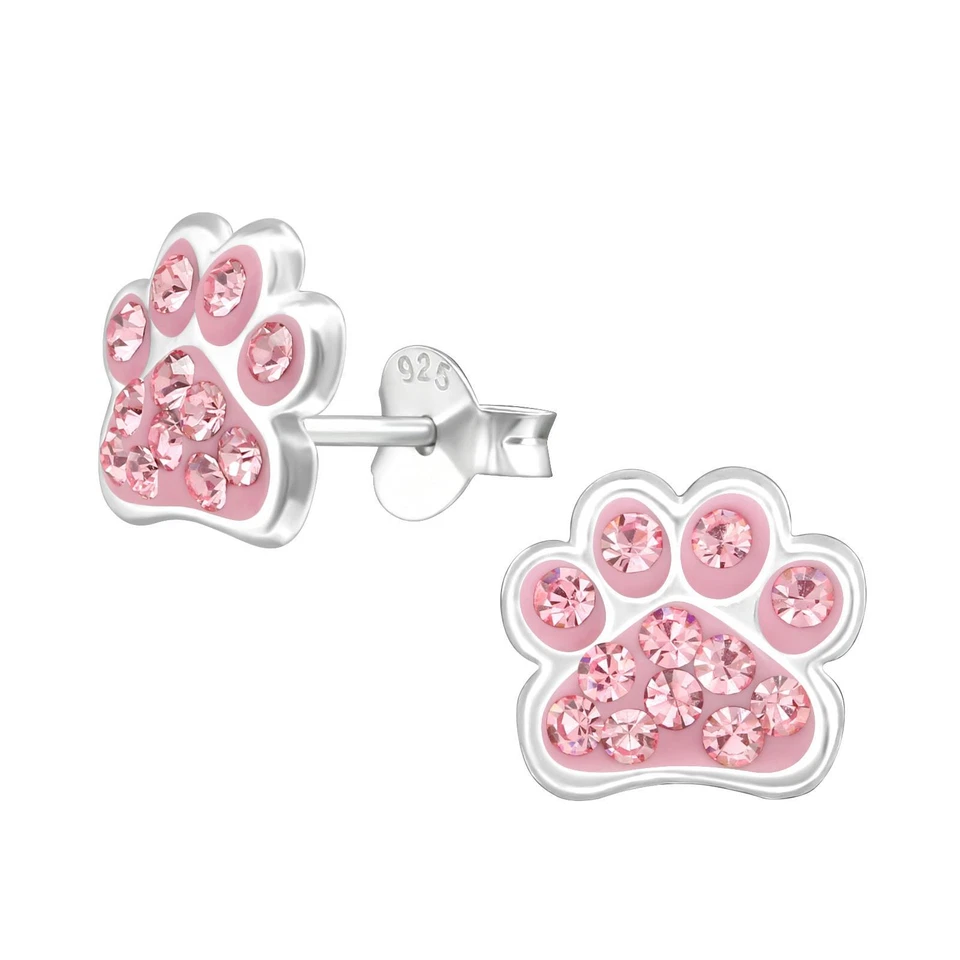 Pfoten Ohrringe aus 925 Silber für Schmuck Kinder Schmuck Geschenk - Bild 1 von 4