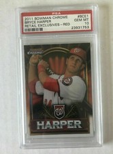 2011 Bryce Harper Bowman Chrome Retail Exclusive Red Rookie Nationals PSA10 Phil