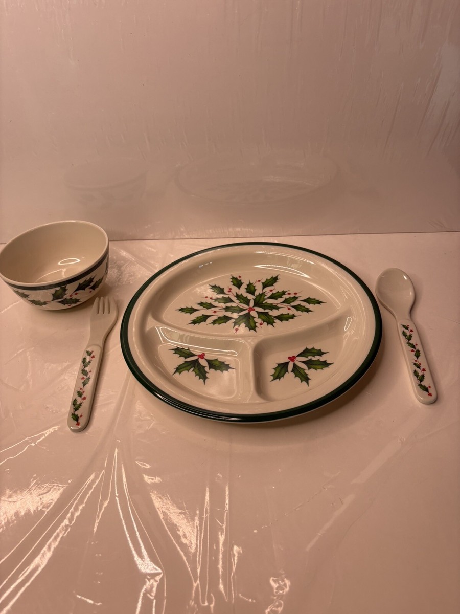 Lenox Dinner Set for Children Christmas Resin Divided Plate/Bowl