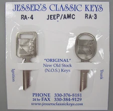 Original JEEP AMC Keys NOS 1972 1973 1974 1975 NOS American Motors