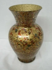 Hastey Cat Fused Art Glass Made with 24k Gold, Pebble Beach 2001 Vase signed