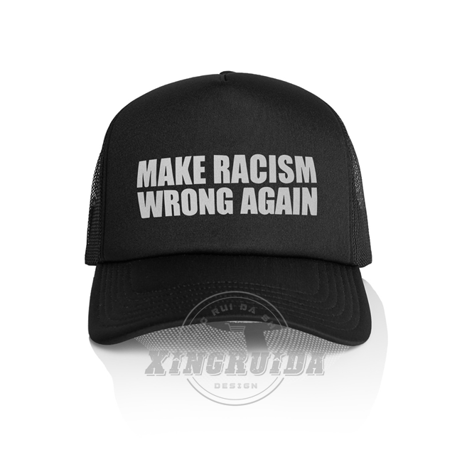 Make Racism Wrong Again Running Trucker Hat Foam Mesh Cap Baseball Cap Snapback