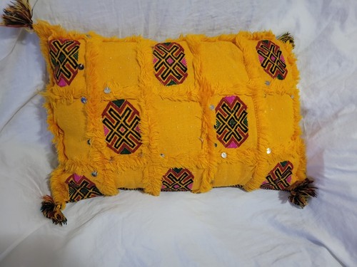 moroccan Orange handmade pillow - Picture 2 of 3