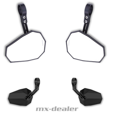 HIGHSIDER Stealth-X5 Lenkerendenspiegel Paar Rückkspiegel Kurz Racing