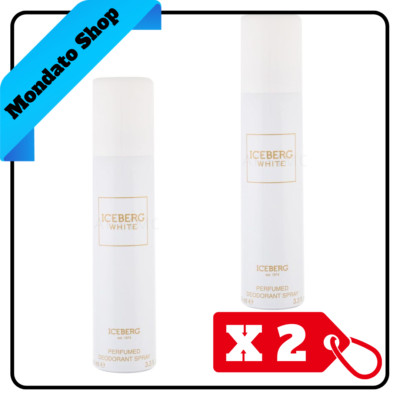 ICEBERG DEODORANT WHITE SPRAY 100ml HERREN FRISCH (X2)