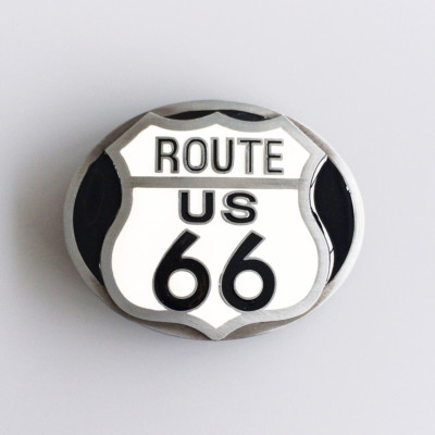 ROUTE 66 Gürtelschnalle Buckle massiv Biker Wechselschnalle USA Rockabilly V8 V2